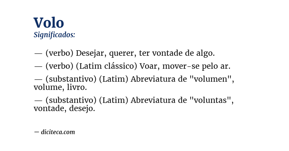 Significado de volo