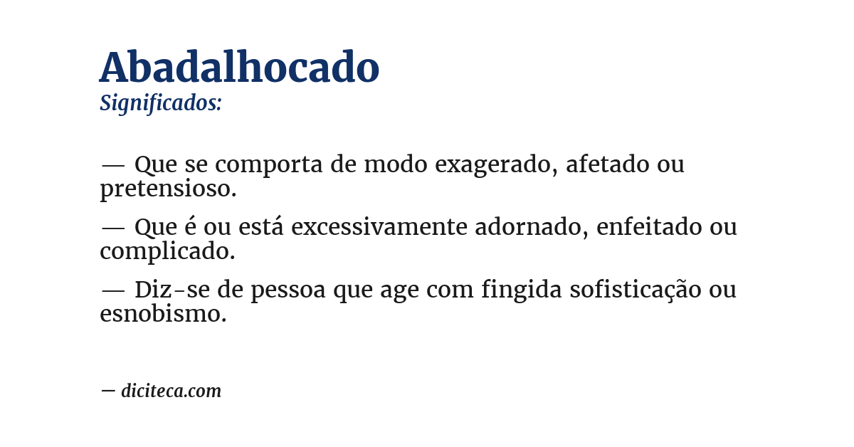 Significado de abadalhocado