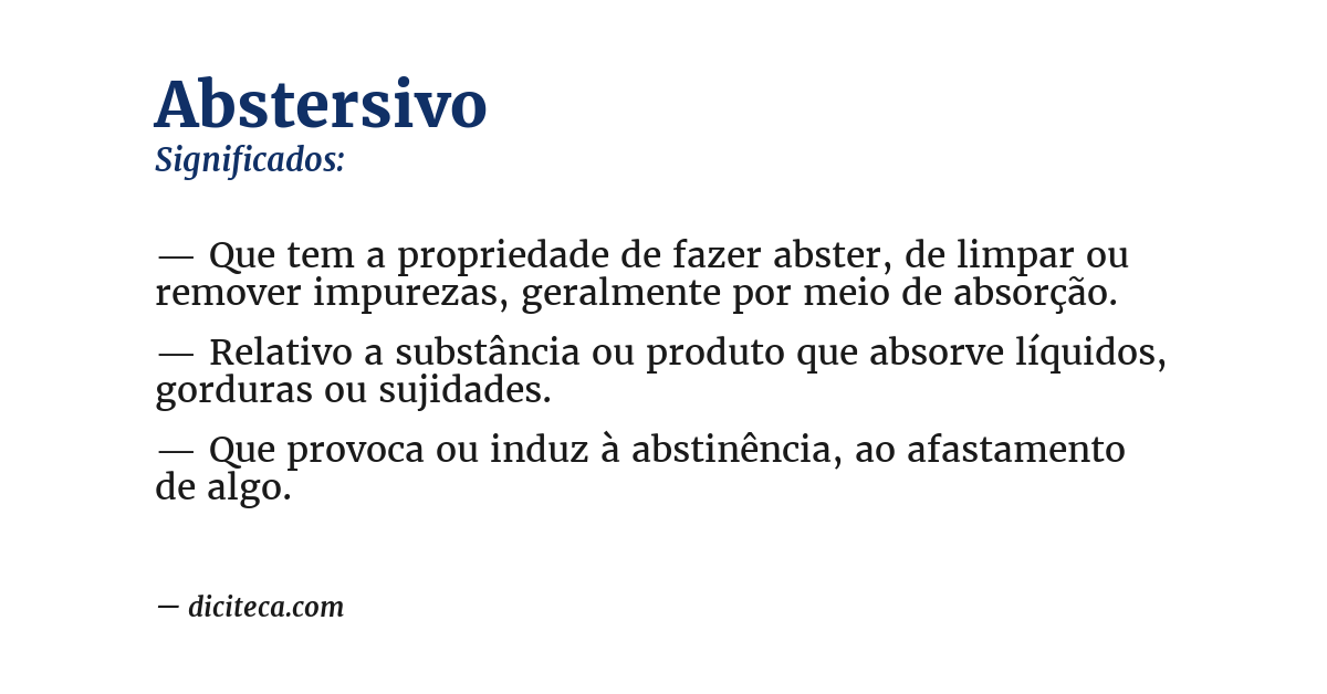 Significado de abstersivo