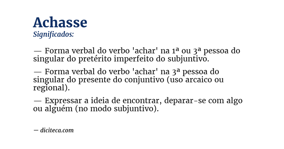 Significado de achasse