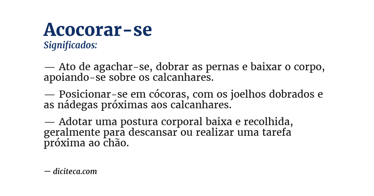 Significado de acocorar-se