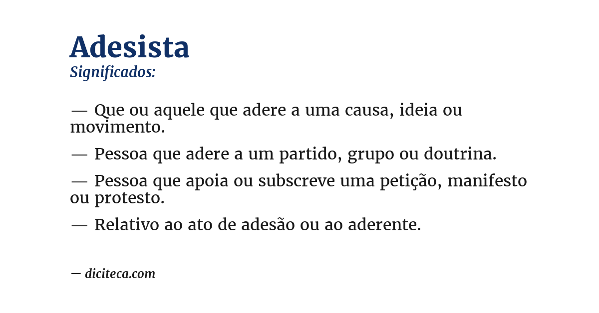 Significado de adesista