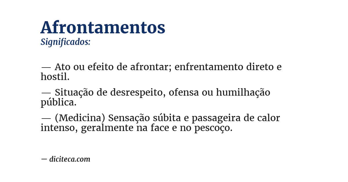 Significado de afrontamentos