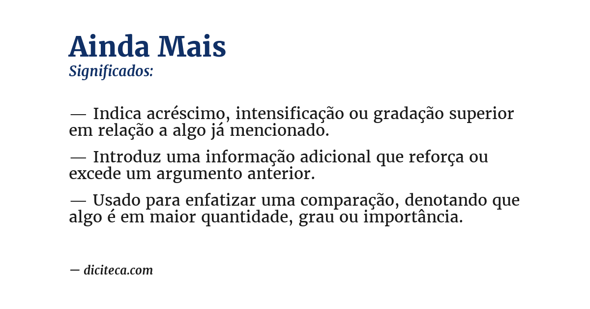 Significado de ainda mais