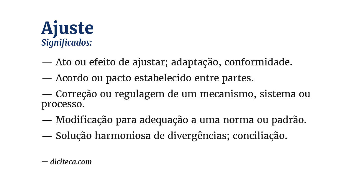 Significado de ajuste