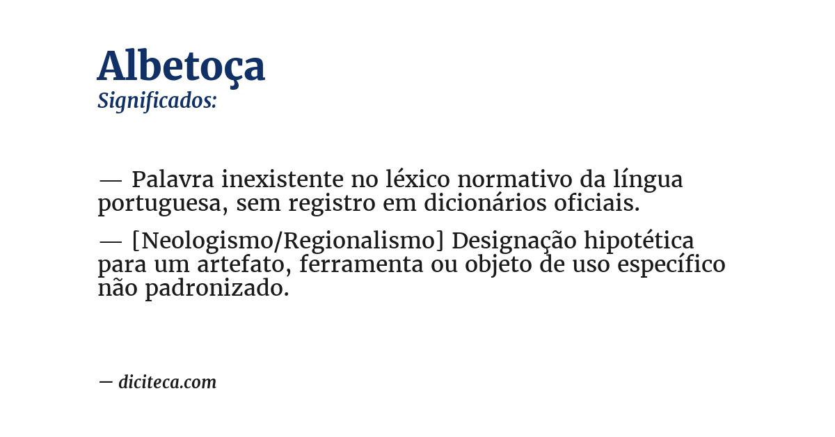 Significado de albetoça