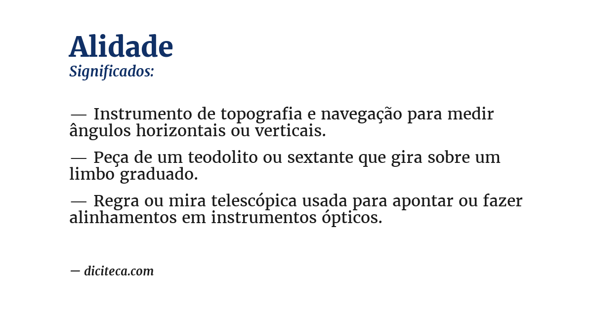 Significado de alidade
