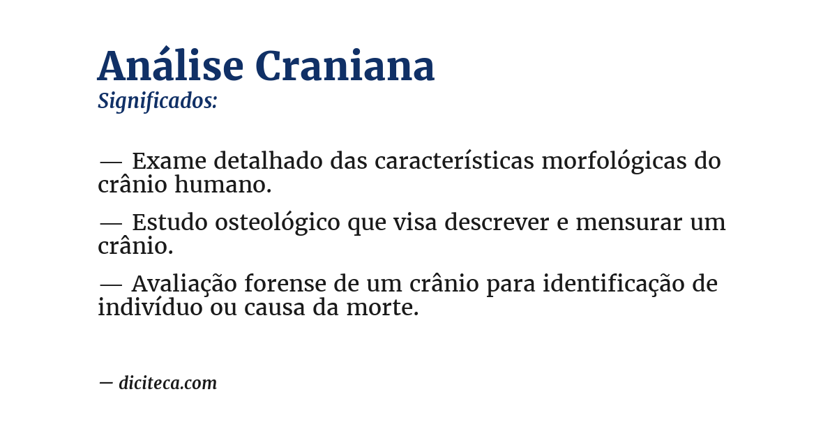 Significado de análise craniana