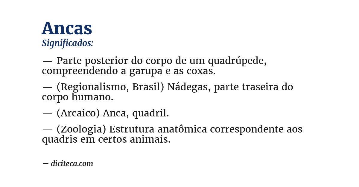 Significado de ancas