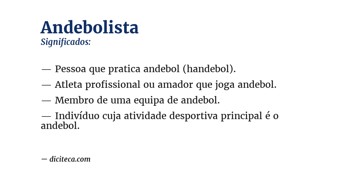 Significado de andebolista