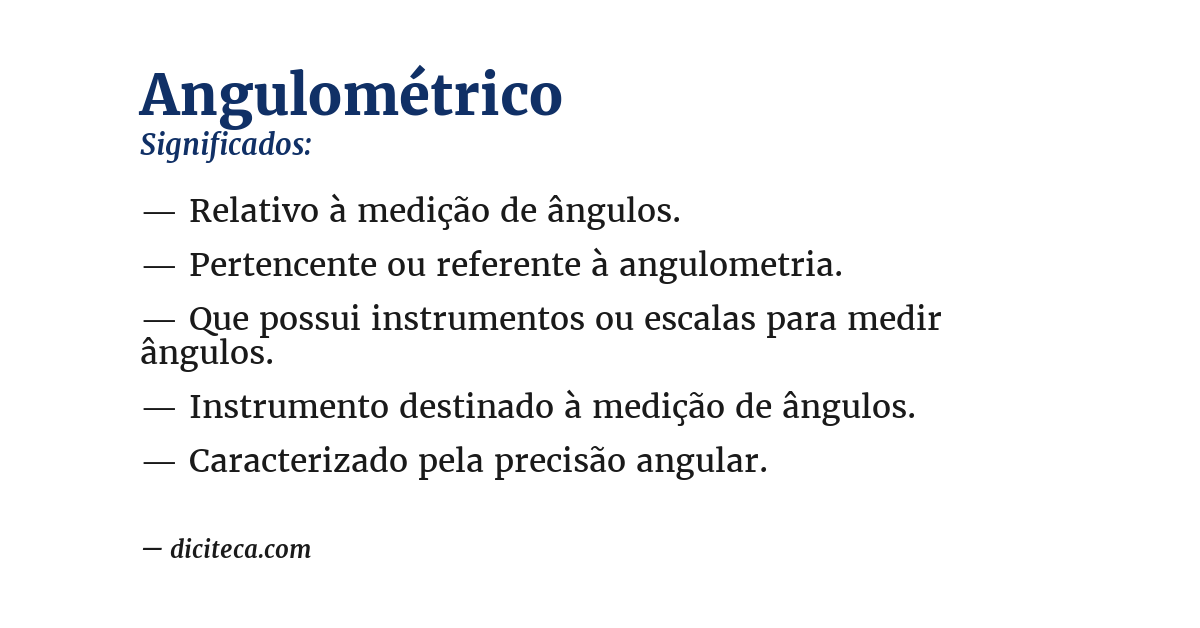 Significado de angulométrico