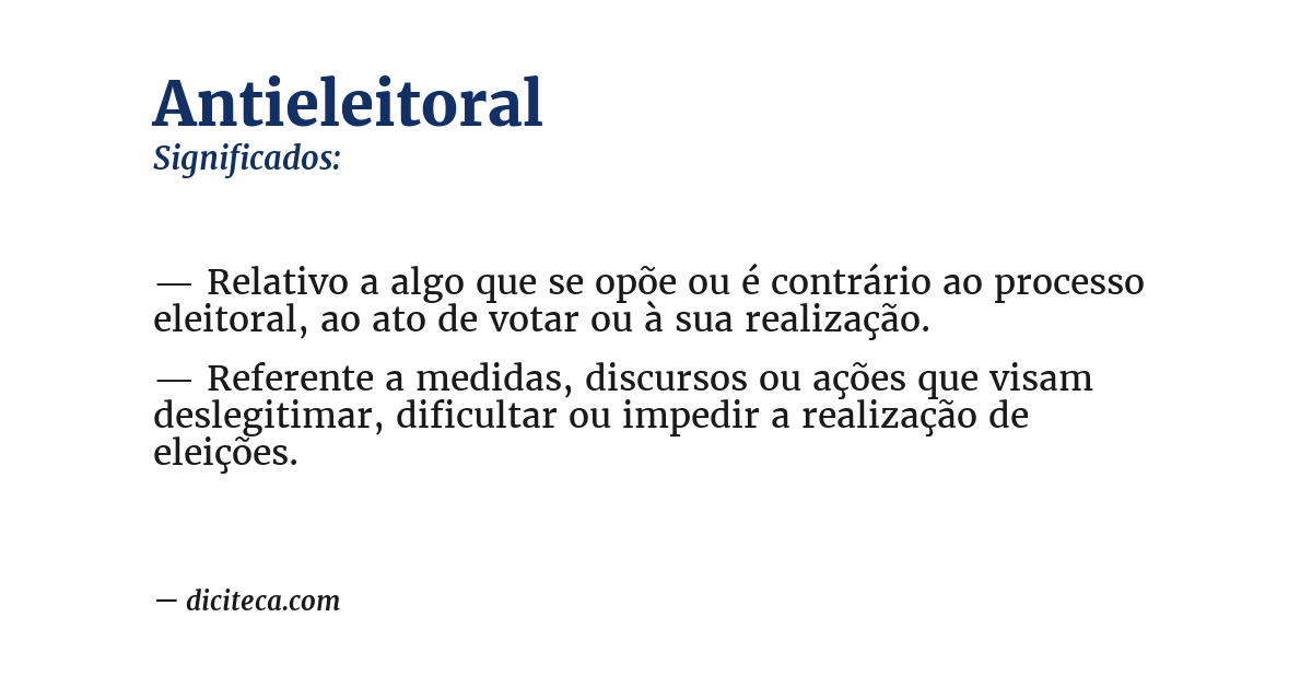 Significado de antieleitoral