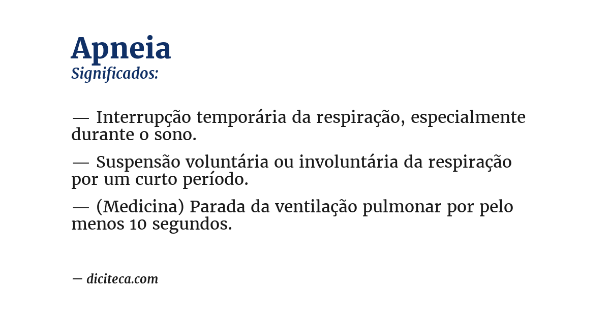 Significado de apneia