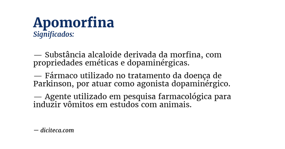 Significado de apomorfina