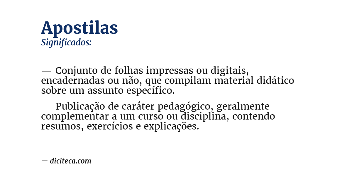 Significado de apostilas