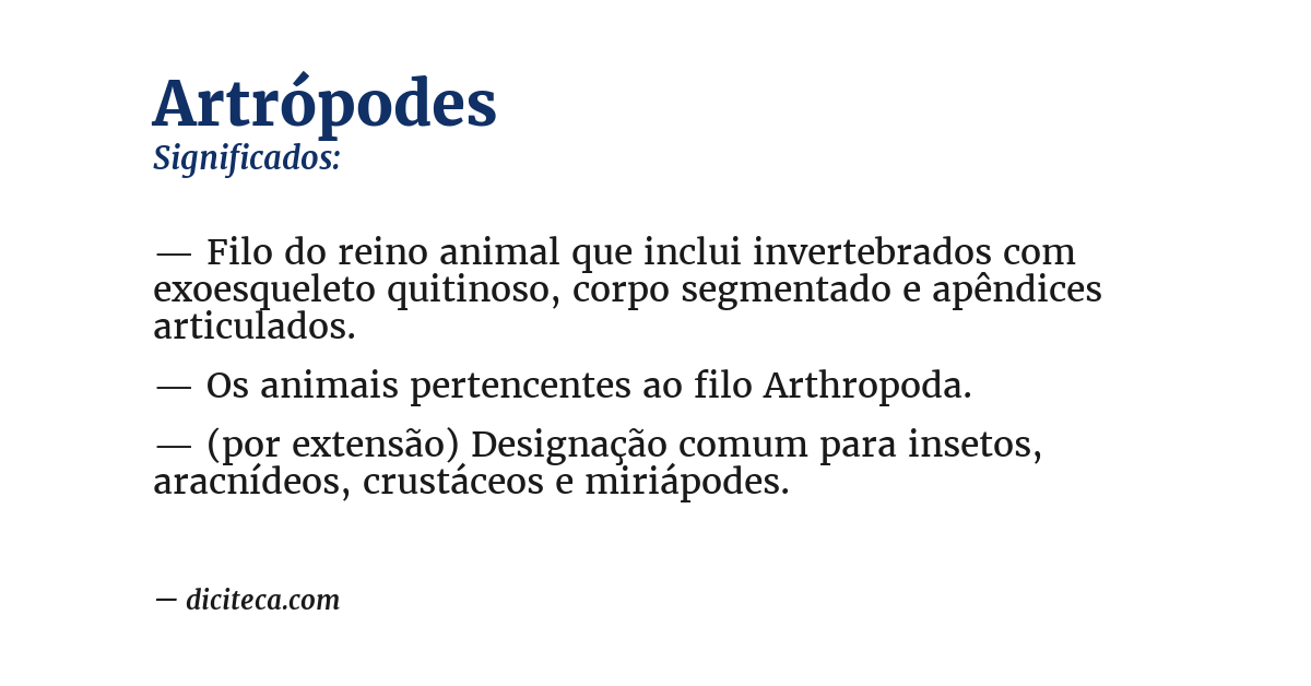 Significado de artrópodes