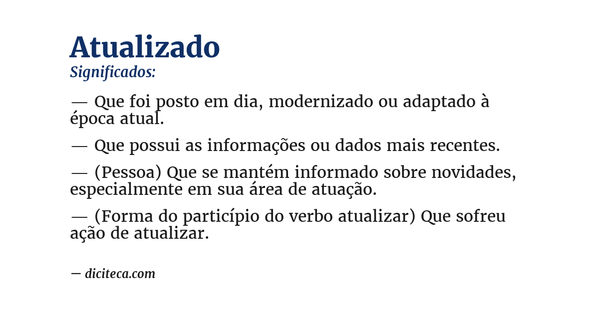 Significado de atualizado