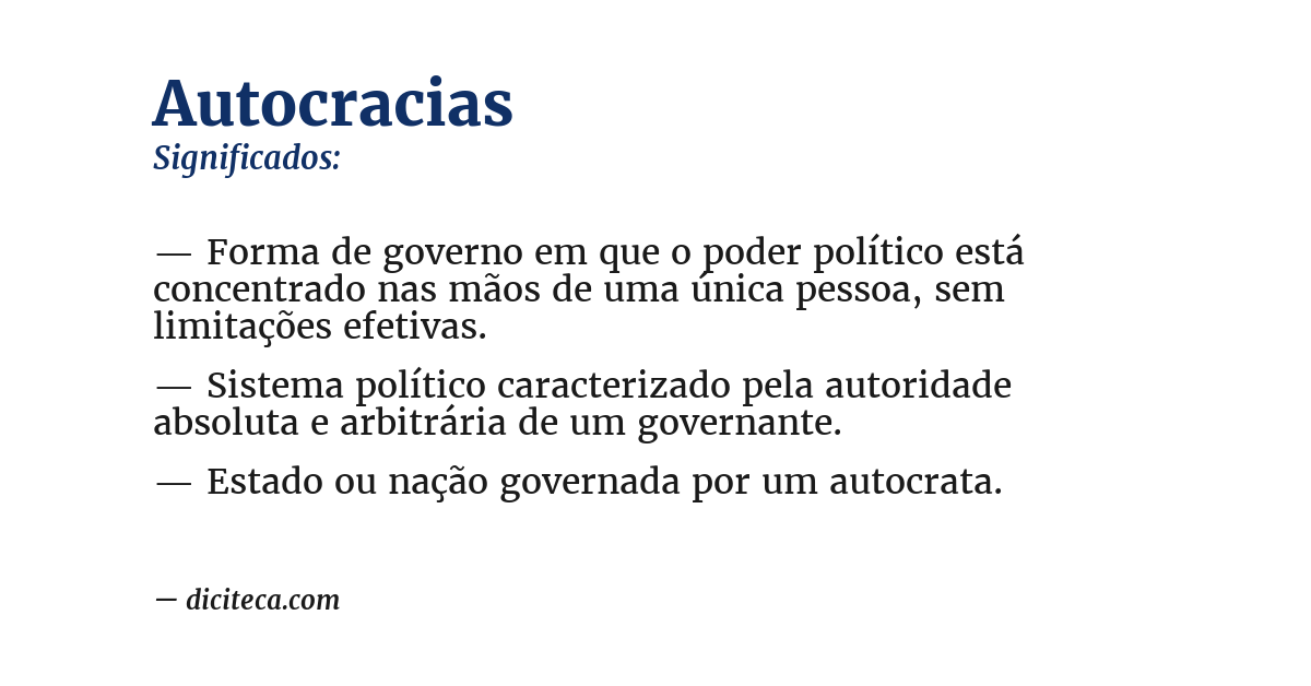 Significado de autocracias
