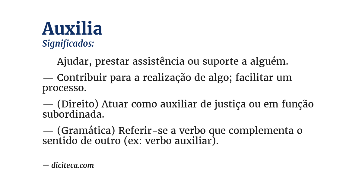 Significado de auxilia