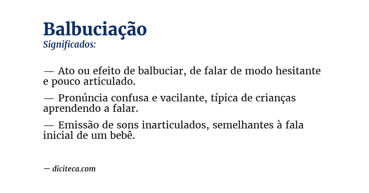 Significado de balbuciação