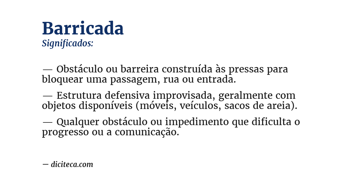 Significado de barricada