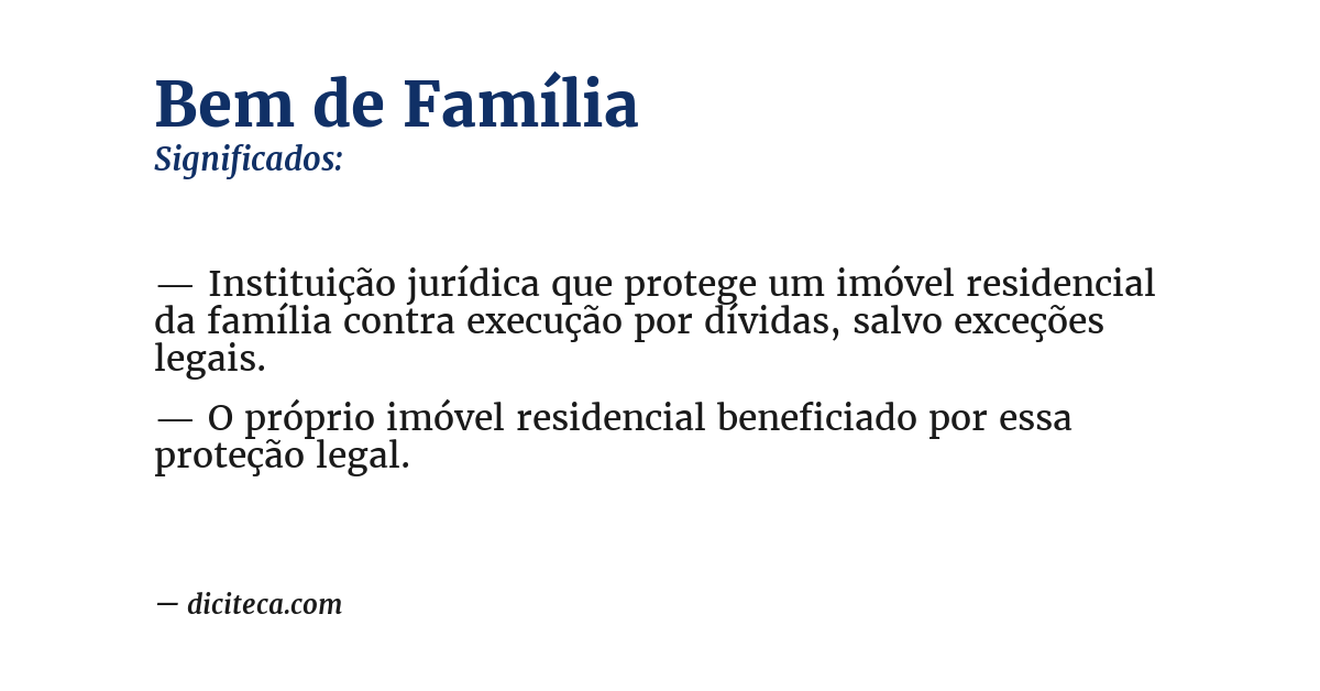 Significado de bem de família