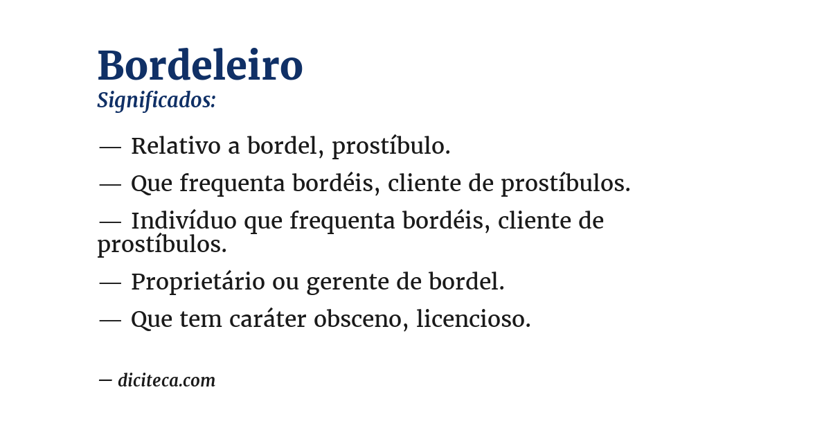 Significado de bordeleiro