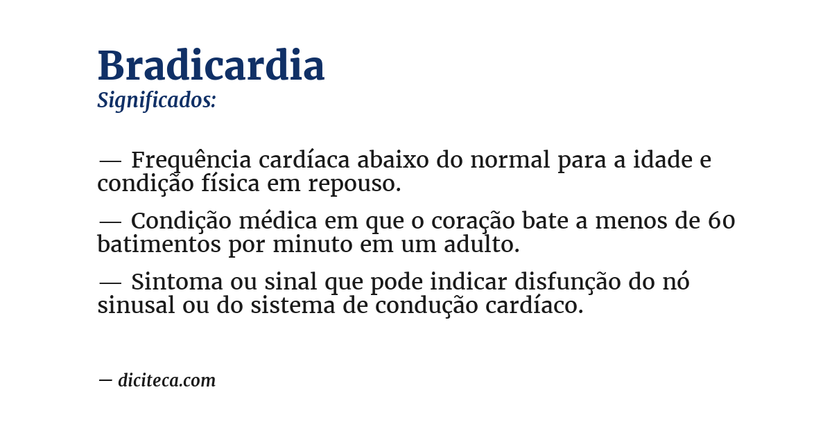 Significado de bradicardia