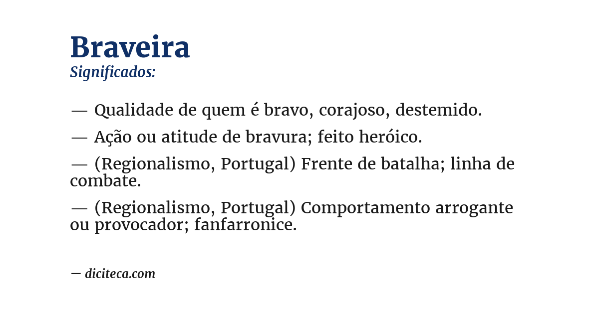 Significado de braveira