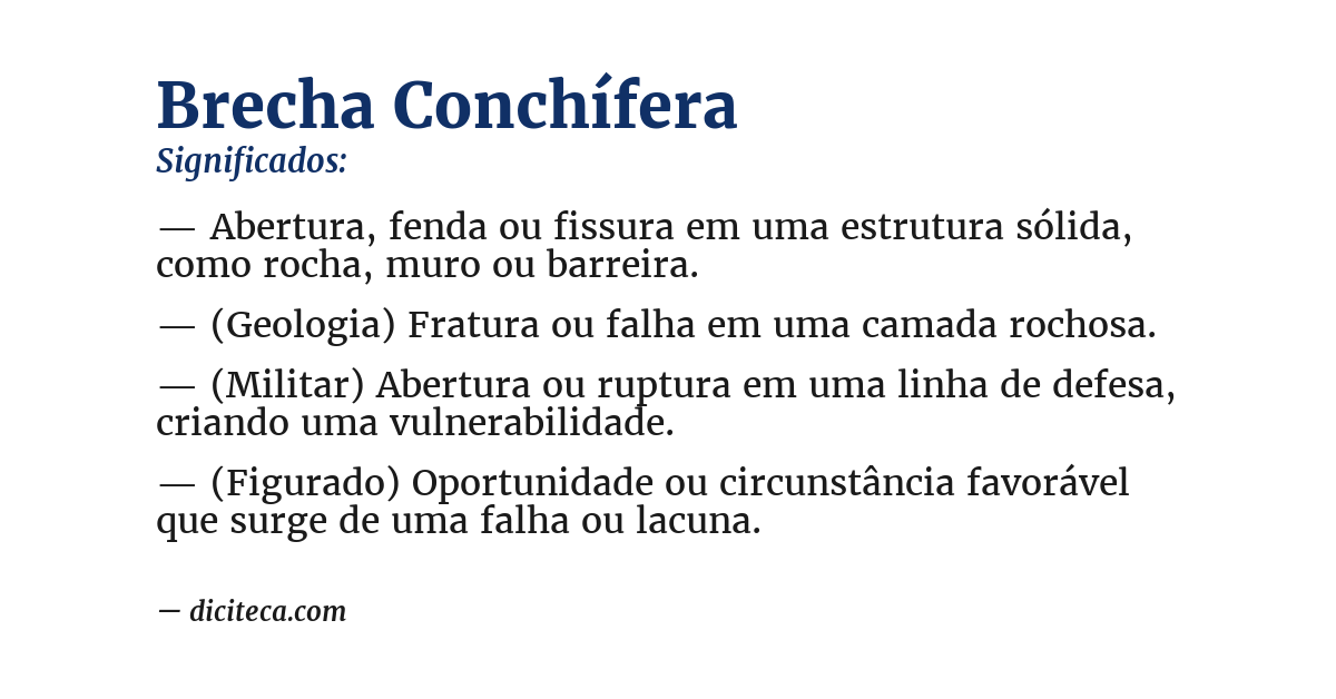 Significado de brecha conchífera