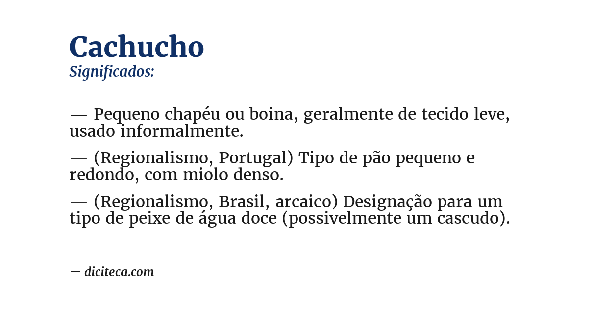Significado de cachucho