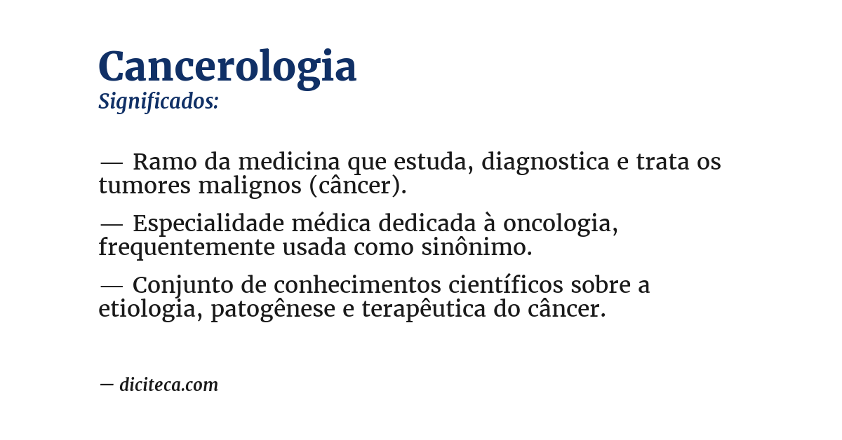 Significado de cancerologia