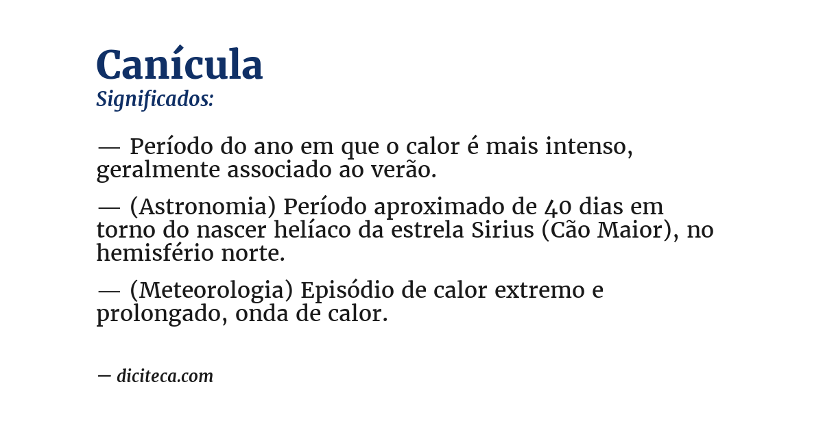 Significado de canícula