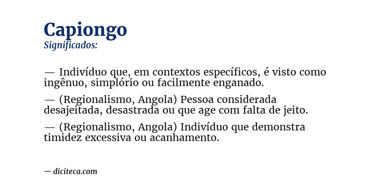 Significado de capiongo