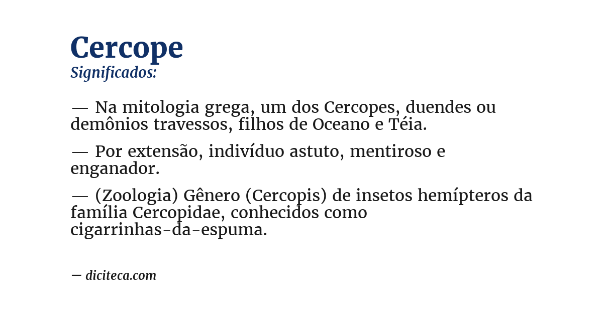 Significado de cercope