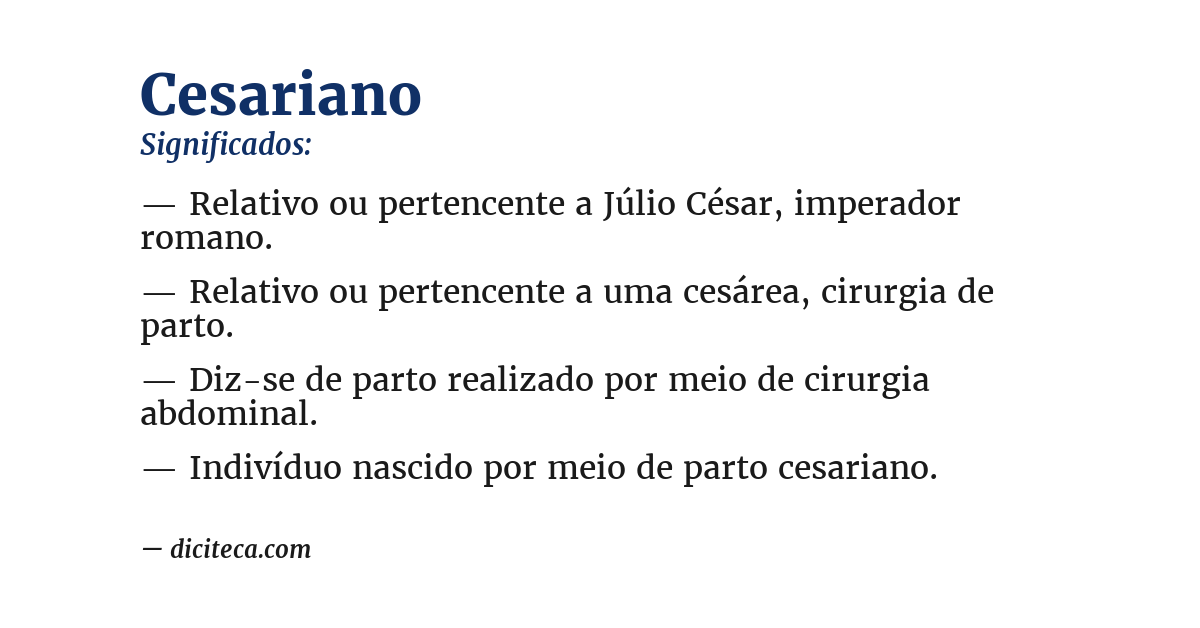 Significado de cesariano