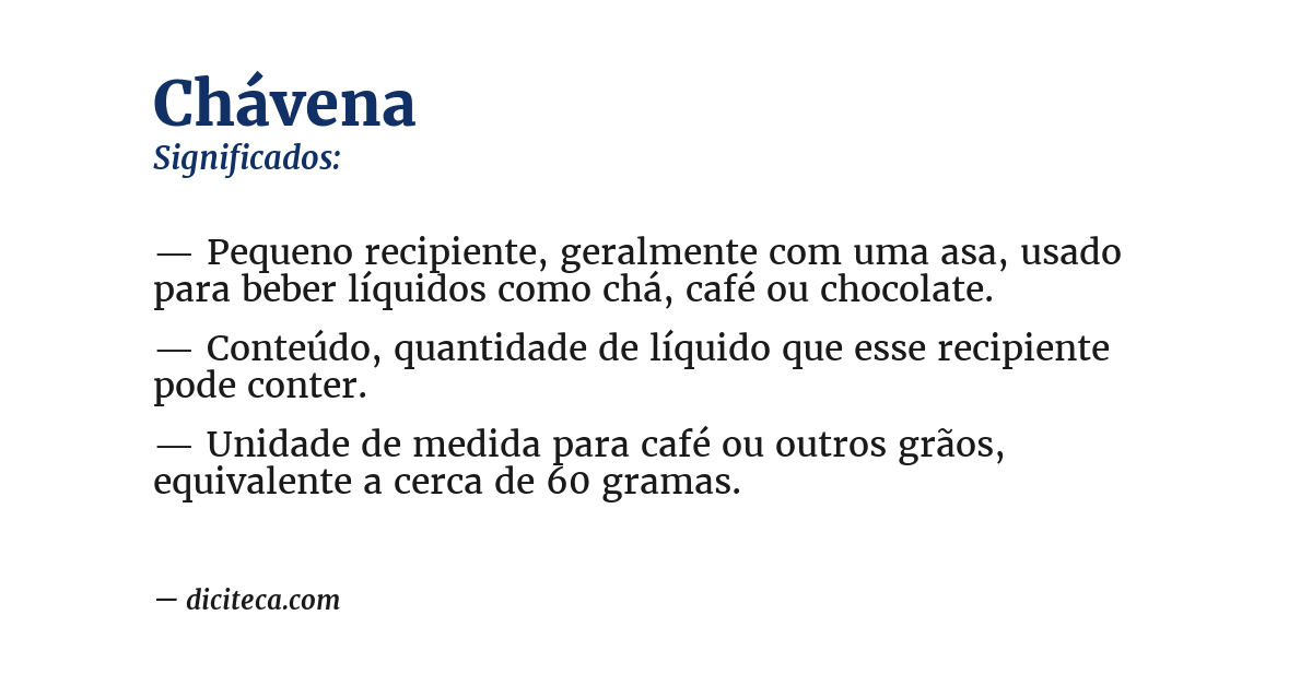 Significado de chávena