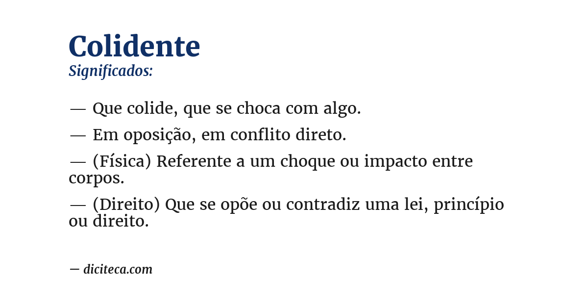 Significado de colidente