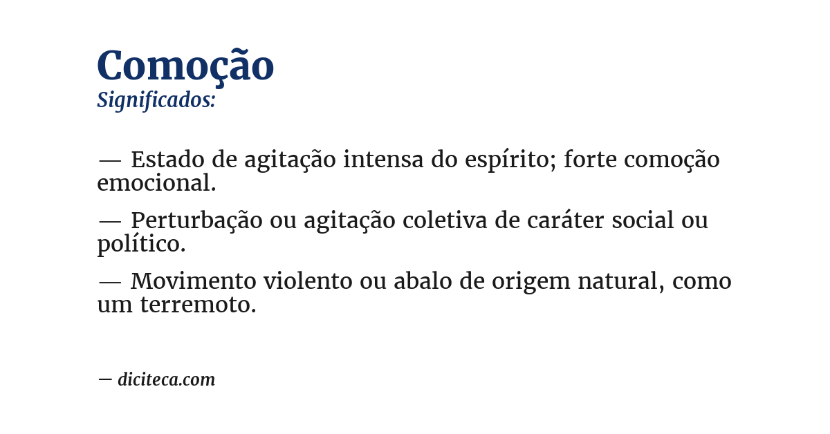 Significado de comoção