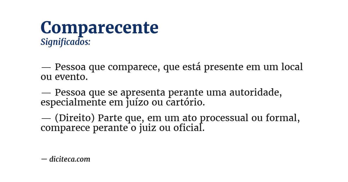 Significado de comparecente