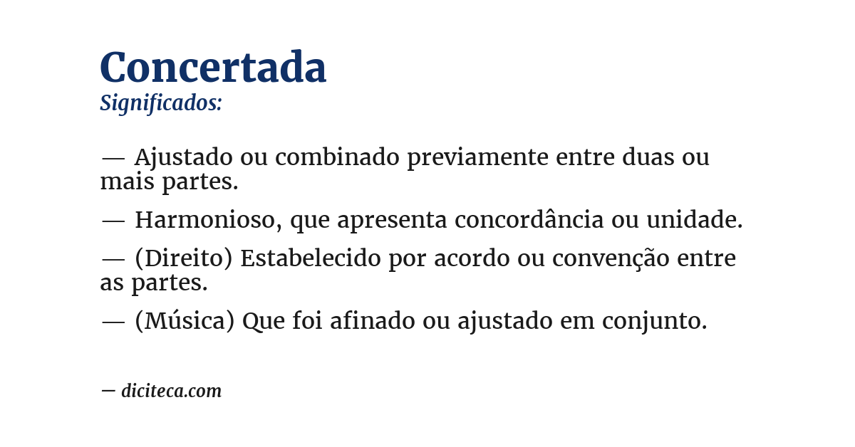 Significado de concertada