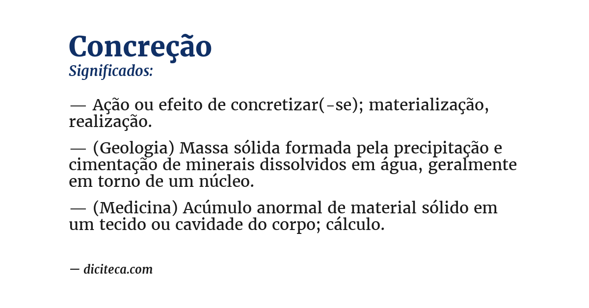 Significado de concreção