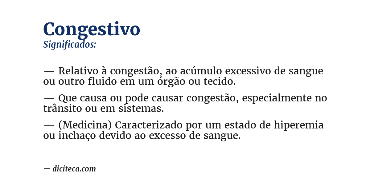 Significado de congestivo
