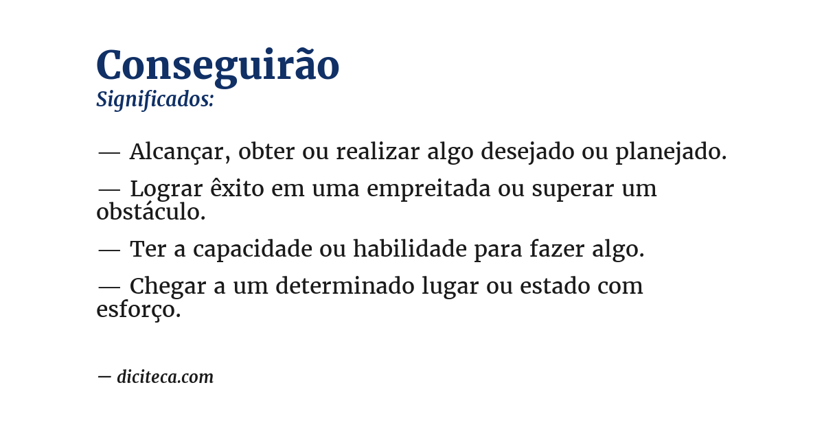 Significado de conseguirão
