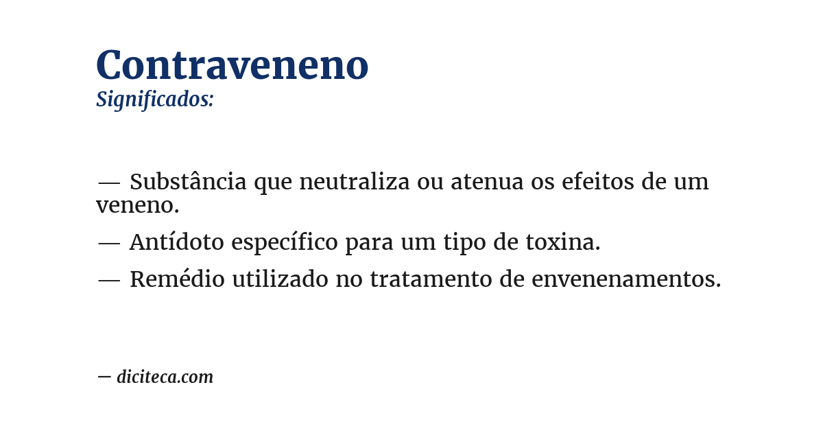 Significado de contraveneno