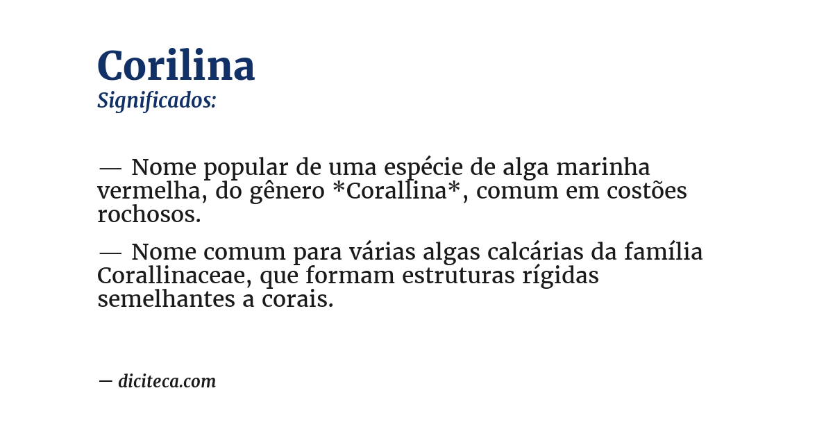 Significado de corilina