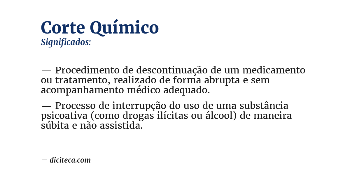 Significado de corte químico
