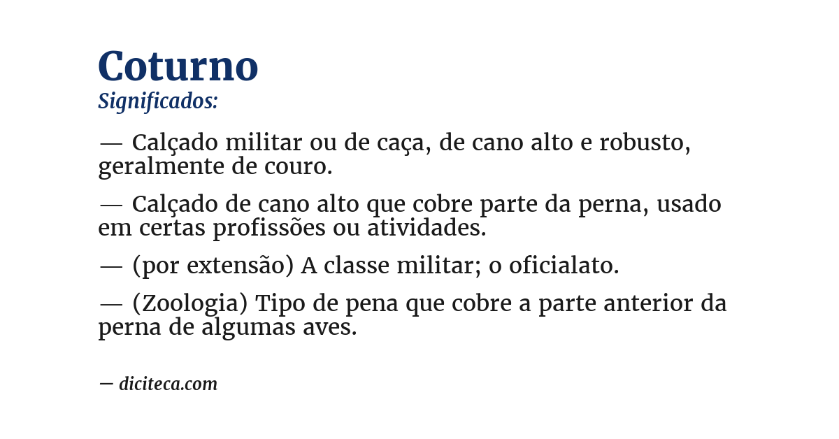 Significado de coturno