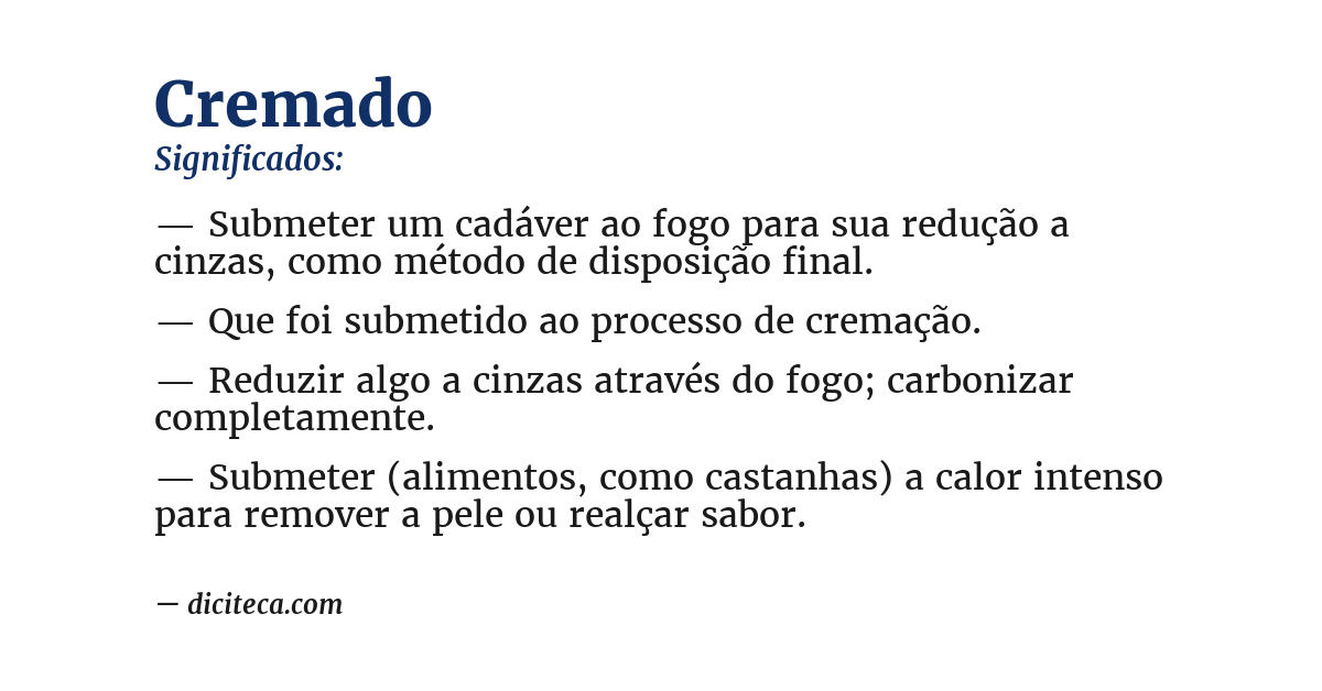 Significado de cremado