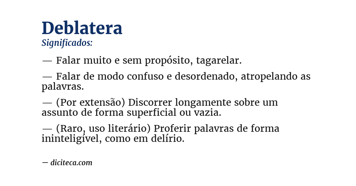 Significado de deblatera